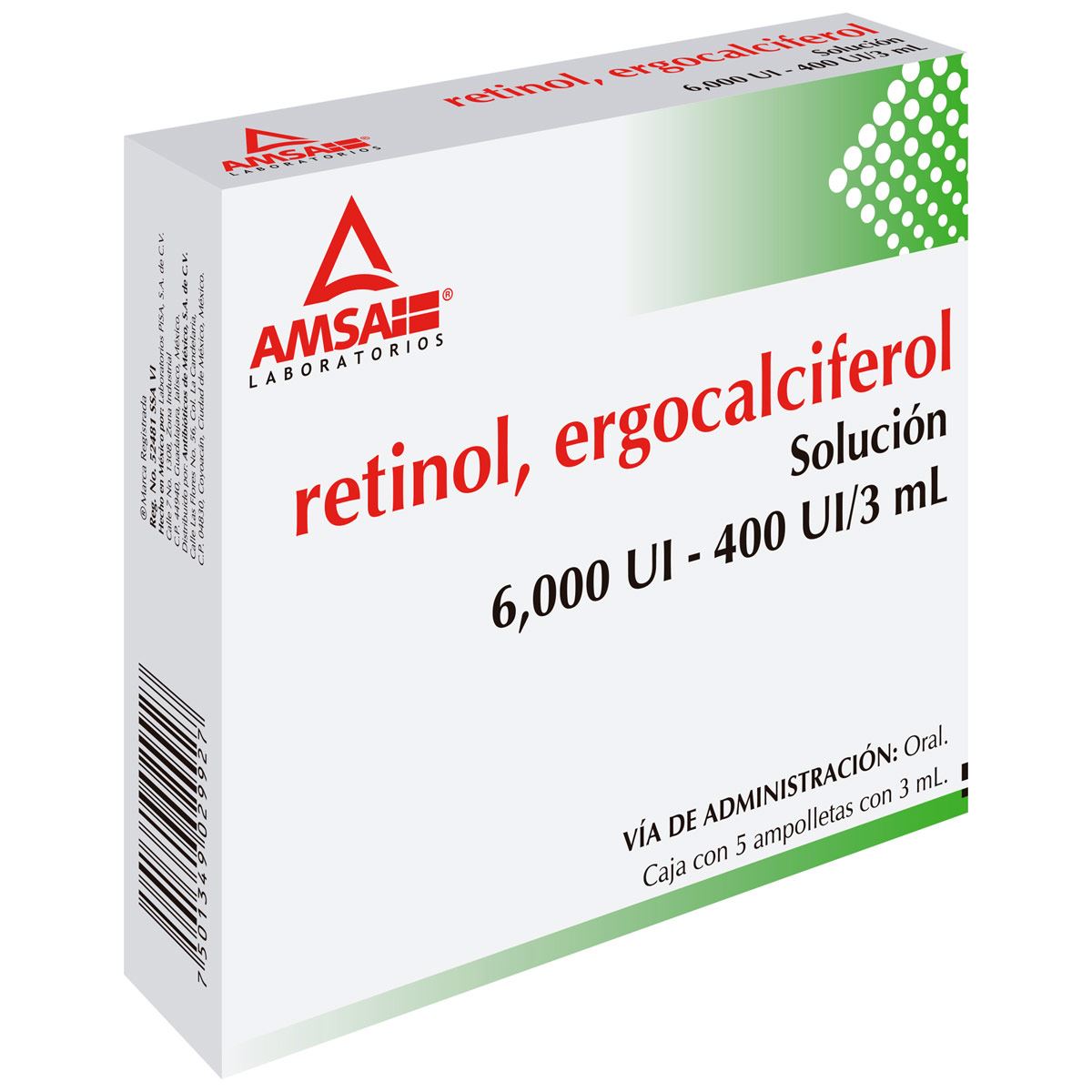 Ams Retinol Ergocal Amp 5x3 Ml